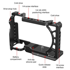 For Sony A6500 / A6400 / A6300 / A6000 PULUZ Metal Camera Cage Expansion Mount Stabilizer Rig, For Sony A6500 / A6400 / A6300 / A6000