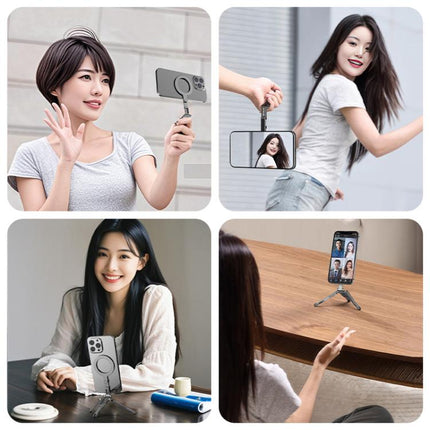 Foldable MagSafe Magnet Tripod Desk Phone Mount Handle Bracket, Desk Phone Mount