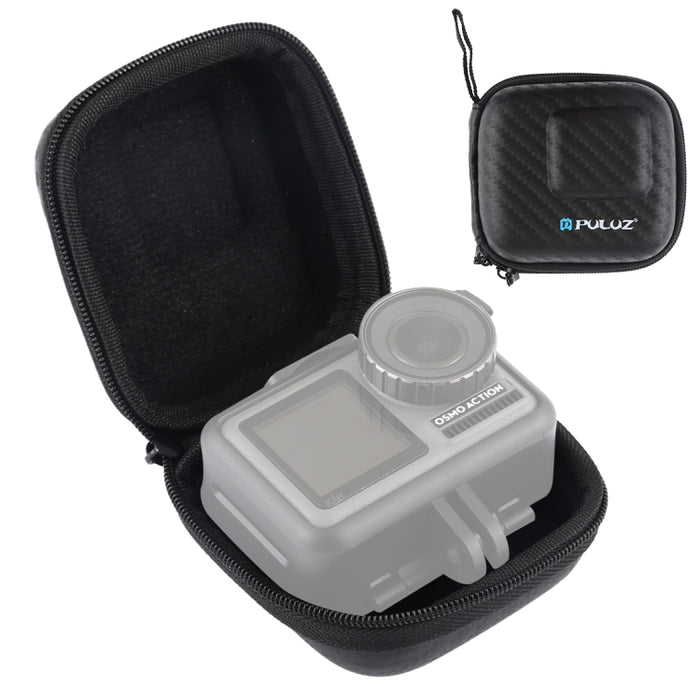 PULUZ Mini Portable Carbon Fiber Storage Bag for DJI OSMO Action, GoPro, Mijia, Xiaoyi and other Similar Size Cameras