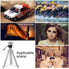 PULUZ  Heavy Duty Video Camera Tripod Action Fluid Drag Head with Sliding Plate for DSLR & SLR Cameras, Large Size, Fluid Drag Head Black