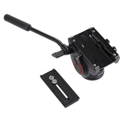 PULUZ  Heavy Duty Video Camera Tripod Action Fluid Drag Head with Sliding Plate for DSLR & SLR Cameras, Large Size, Fluid Drag Head Black