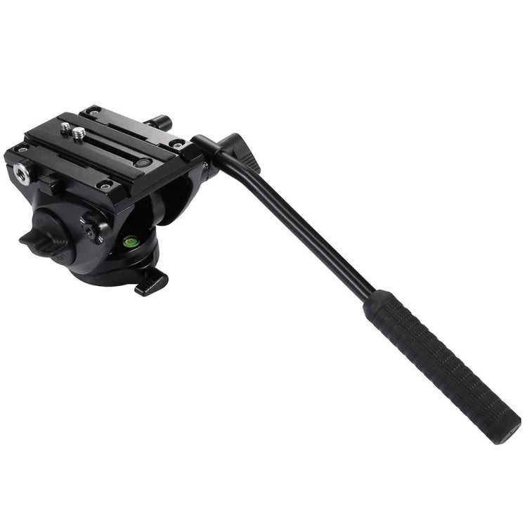 PULUZ  Heavy Duty Video Camera Tripod Action Fluid Drag Head with Sliding Plate for DSLR & SLR Cameras, Large Size, Fluid Drag Head Black