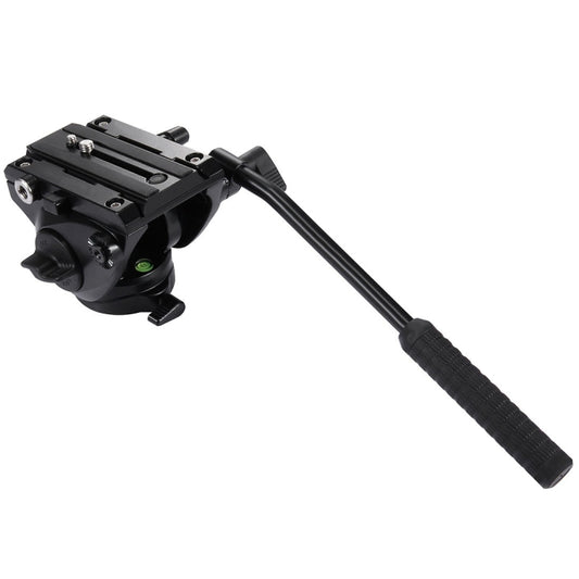 PULUZ  Heavy Duty Video Camera Tripod Action Fluid Drag Head with Sliding Plate for DSLR & SLR Cameras, Large Size, Fluid Drag Head Black