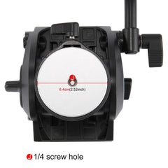 PULUZ  Heavy Duty Video Camera Tripod Action Fluid Drag Head with Sliding Plate for DSLR & SLR Cameras, Large Size, Fluid Drag Head Black