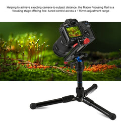 PULUZ Macro Focusing Rail Slider Close-up Shooting Tripod Head Quick Release Plate Holder, Macro Focusing Rail Slider