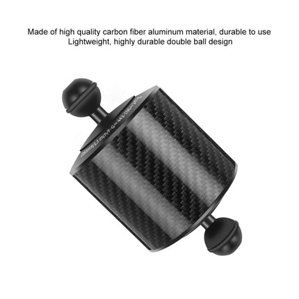PULUZ 5 inch 12.7cm Length 80mm Diameter Dual Balls Carbon Fiber Floating Arm, Ball Diameter: 25mm, Buoyancy: 400g Phone, 5 inch 400g Buoyancy