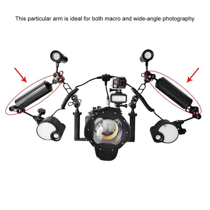 PULUZ 5 inch 12.7cm Length 80mm Diameter Dual Balls Carbon Fiber Floating Arm, Ball Diameter: 25mm, Buoyancy: 400g Phone, 5 inch 400g Buoyancy