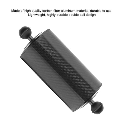 PULUZ 8 inch 20.3cm Length 80mm Diameter Dual Balls Carbon Fiber Floating Arm, Ball Diameter: 25mm, Buoyancy: 600g, 8 inch 600g Buoyancy
