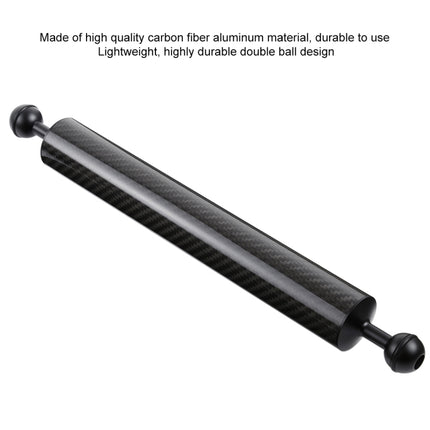 PULUZ 14.56 inch 37cm Length 40mm Diameter Dual Balls Carbon Fiber Floating Arm, Ball Diameter: 25mm, Buoyancy: 300g, 14 inch 300g Buoyancy