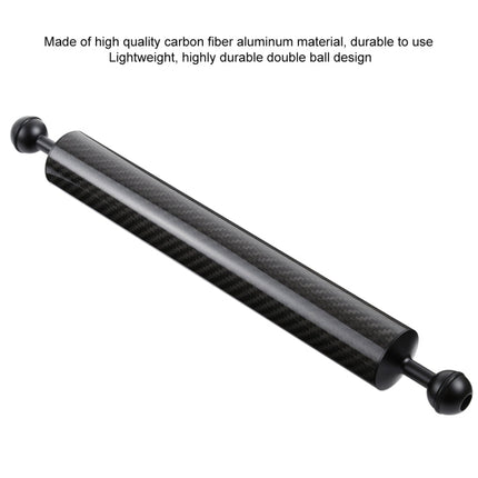 PULUZ 14.56 inch 37cm Length 40mm Diameter Dual Balls Carbon Fiber Floating Arm, Ball Diameter: 25mm, Buoyancy: 300g, 14 inch 300g Buoyancy