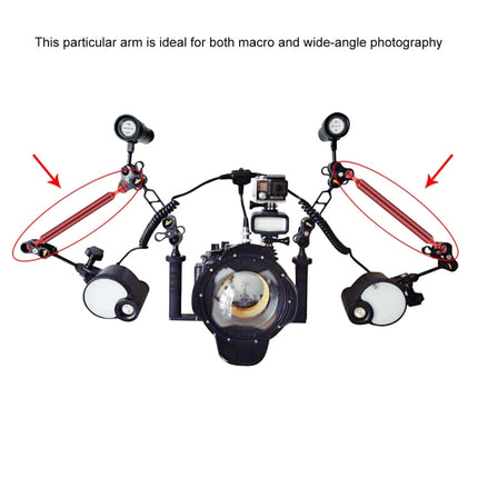 PULUZ 5 inch 13cm Length 20.8mm Diameter Dual Balls Carbon Fiber Floating Arm, Ball Diameter: 25mm, 5 inch Red, 5 inch Black, 5 inch Blue