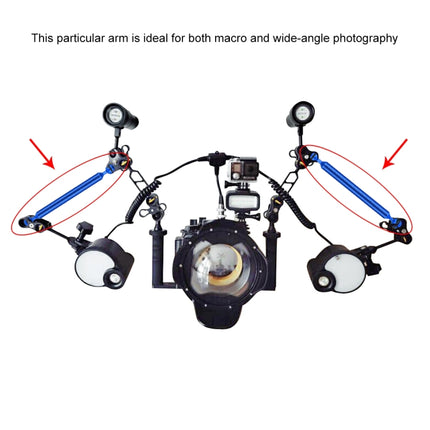 PULUZ  7 inch 18cm Length 20.8mm Diameter Dual Balls Carbon Fiber Floating Arm, Ball Diameter: 25mm, 7 inch Blue, 7 inch Red, 7 inch Black