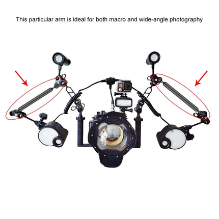 PULUZ  9 inch 23cm Length 20.8mm Diameter Dual Balls Carbon Fiber Floating Arm, Ball Diameter: 25mm, 9 inch Black