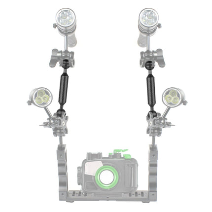 PULUZ  9 inch 23cm Length 20.8mm Diameter Dual Balls Carbon Fiber Floating Arm, Ball Diameter: 25mm, 9 inch Black