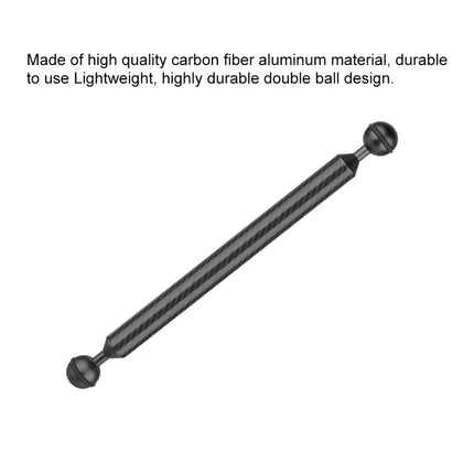 PULUZ 11 inch 28cm Length 20.8mm Diameter Dual Balls Carbon Fiber Floating Arm, Ball Diameter: 25mm, 11 inch Black