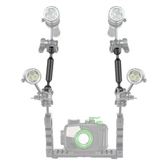 PULUZ 11 inch 28cm Length 20.8mm Diameter Dual Balls Carbon Fiber Floating Arm, Ball Diameter: 25mm, 11 inch Black