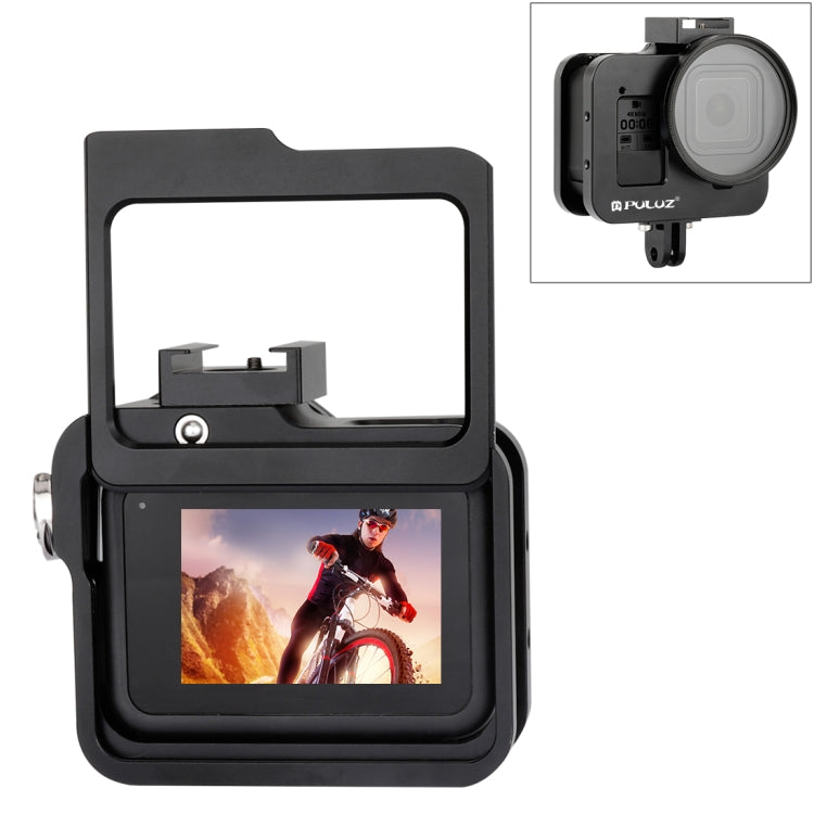 PULUZ Housing Shell CNC Aluminum Alloy Protective Cage with Insurance Frame & 52mm UV Lens for GoPro HERO8 Black