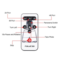 PULUZ Electronic 360 Degree Rotation Panoramic Head with Remote Controller for Smartphones, GoPro, DSLR Cameras, Pano Head