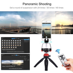 PULUZ Electronic 360 Degree Rotation Panoramic Head + Tripod Mount + GoPro Clamp + Phone Clamp with Remote Controller for Smartphones, GoPro Action Cameras