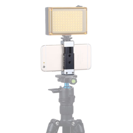 PULUZ Universal Phone Aluminum Alloy Clamp Holder Bracket with Cold Shoe For iPhone, Galaxy, Huawei, Xiaomi, Sony, HTC, Google and other Smartphones, Phone Clamp