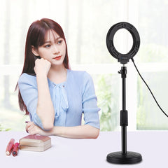 PULUZ 4.7 inch 12cm USB 3 Modes Dimmable LED Ring Selfie Beauty Vlogging Photography Video Lights with Tripod Ball Head
