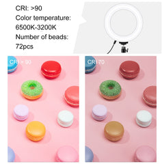 PULUZ 6.2 inch 16cm USB 3 Modes Dimmable LED Ring Vlogging Photography Video Lights with Tripod Ball Head, 6.2 inch