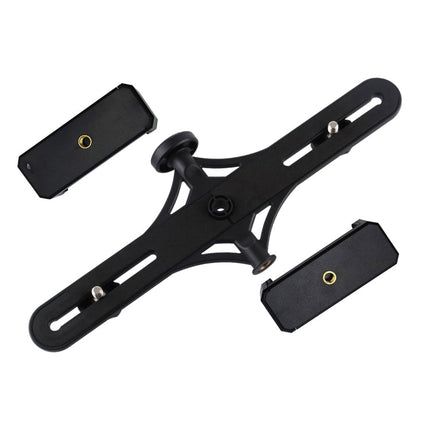 PULUZ Live Broadcast Dual Phone Brackets Horizontal Holder for iPhone, Galaxy, Huawei, Xiaomi, Sony and Other Smart Phones