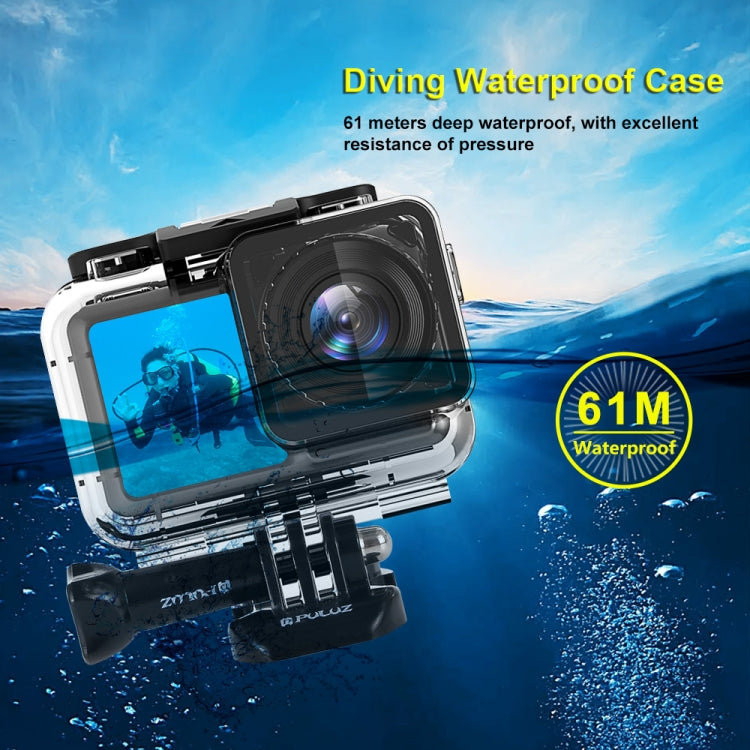 PULUZ 61m Underwater Waterproof Housing Diving Case for DJI Osmo Action, with Buckle Basic Mount & Screw, Waterproof Housing For DJI Osmo Action T