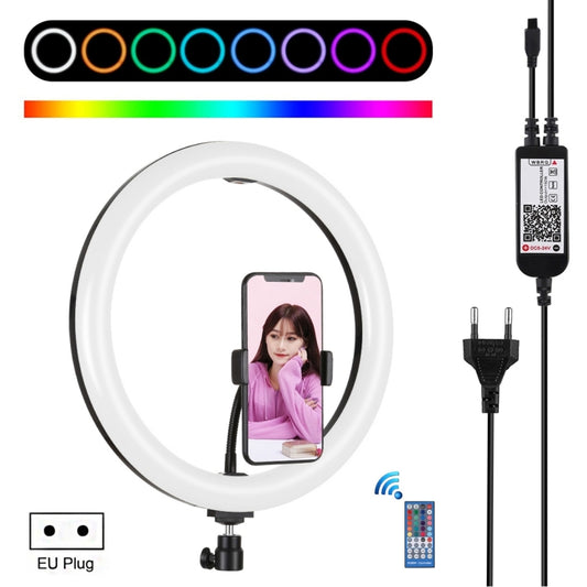 PULUZ 11.8 inch 30cm RGB Dimmable LED Ring Vlogging Selfie Photography Video Lights with Cold Shoe Tripod Ball Head & Phone Clamp (Pink), 12 inch RGB(EU), 12 inch RGB(AU), 11.8 inch RGB(US), 11.8 inch RGB(UK)
