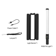 PULUZ 190 LEDs Photo Handheld Stick Light Full Color RGB Fill Light with Barndoor, 190 LEDs RGB Fill Light with Barndoor