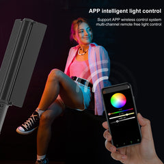 PULUZ 72 LEDs Photo Handheld Stick Light Full Color RGB Fill Light with Barndoor, 72 LEDs RGB Fill Light