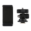 PULUZ 1/4 inch Screw Thread Cold Shoe Tripod Mount Adapter with Phone Clamp, Mount Adapter with Phone Clamp