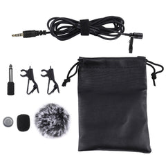 PULUZ 3.5mm Jack Lavalier Omnidirectional Condenser Recording Video Microphone, Length: 6m