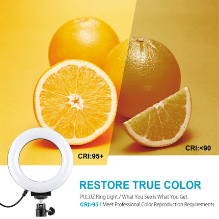 PULUZ 4.7 inch 12cm Curved Surface USB 10 Modes 8 Colors RGBW Dimmable LED Ring Vlogging Photography Video Lights with Tripod Ball Head, 4.7 inch RGBW