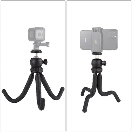 PULUZ Mini Octopus Flexible Tripod Holder with Ball Head for DJI, Insta360, GoPro and Other Action Cameras, SLR Cameras, Cellphone, Size: 25cmx4.5cm, 25cm Tripod