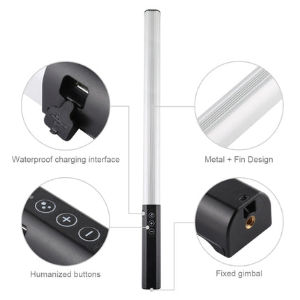 PULUZ RGB Colorful Photo LED Stick Adjustable Color Temperature Handheld LED Fill Light with Remote Control, Remote Fill Light
