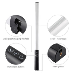 PULUZ RGB Colorful Photo LED Stick Adjustable Color Temperature Handheld LED Fill Light with Remote Control, Remote Fill Light