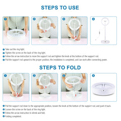 PULUZ 10.2 inch 26cm USB 3 Modes Dimmable Dual Color Temperature LED Curved  Ring Vlogging Selfie Photography Video Lights with Bluetooth Remote Shutter & Folding Desktop Holder & Phone Clamp