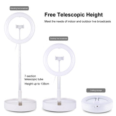 PULUZ 10.2 inch 26cm USB 3 Modes Dimmable Dual Color Temperature LED Curved  Ring Vlogging Selfie Photography Video Lights with Bluetooth Remote Shutter & Folding Desktop Holder & Phone Clamp