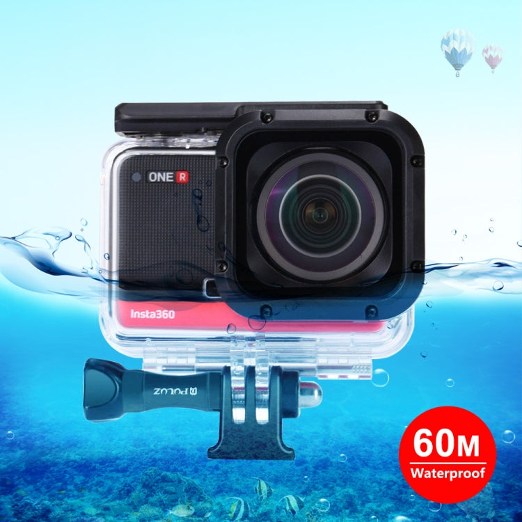 PULUZ 60m Underwater Depth Diving Case Waterproof Camera Housing for Insta360 ONE R 4K Wide-angle Edition