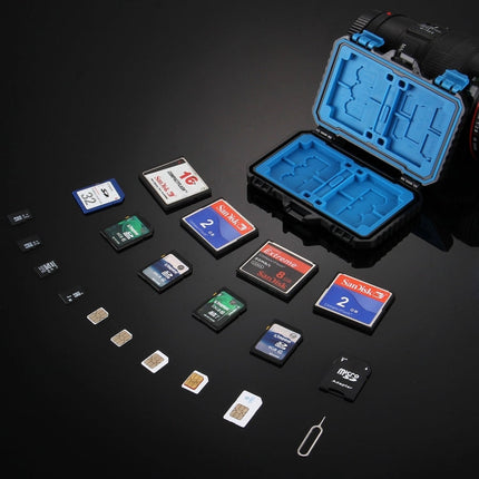 PULUZ 27 in 1 Memory Card Case for 4CF + 8SD + 9TF + 1Card PIN + 1Standard SIM + 2Micro-SIM + 2Nano-SIM, 27 in 1
