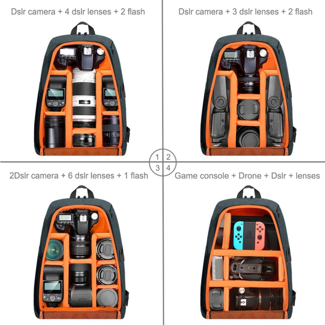 PULUZ Outdoor Portable Waterproof Scratch-proof Dual Shoulders Backpack Handheld PTZ Stabilizer Camera Bag with Rain Cover for Digital Camera, DJI Ronin-SC / Ronin-S, Backpack(Grey), Backpack(Black)