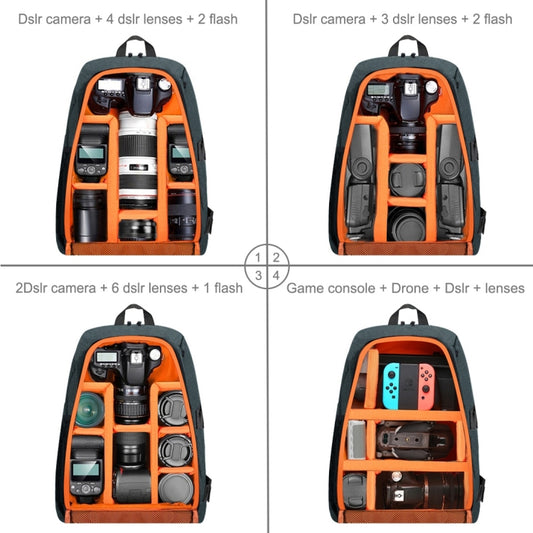 PULUZ Outdoor Portable Waterproof Scratch-proof Dual Shoulders Backpack Handheld PTZ Stabilizer Camera Bag with Rain Cover for Digital Camera, DJI Ronin-SC / Ronin-S