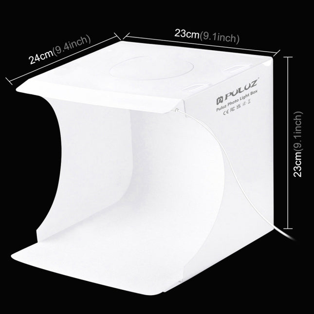 PULUZ 20cm Folding Portable 550LM Light Photo Lighting Studio Shooting Tent Box Kit with 6 Colors Backdrops (Black, White, Orange, Red, Green, Blue), Unfold Size: 24cm x 23cm x 23cm, 20cm Box