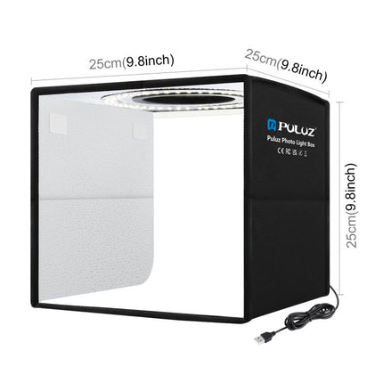 PULUZ 25cm Folding Portable Ring Light Photo Lighting Studio Shooting Tent Box with 12 Colors Backdrops, Size: 25cm x 25cm x 25cm, 25cm High CRI Box