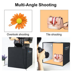 PULUZ 30cm Folding Ring Light Photo Lighting Studio Shooting Tent Box Kit with 6 Colors Black / White / Orange / Red / Green / Blue Backdrops
