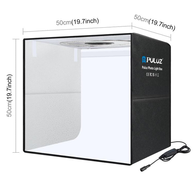 PULUZ 50cm Folding Portable Ring Light PD30W Quick Charge USB Photo Lighting Studio Shooting Tent Box with 6 x Dual-Side Backdrops, Size: 50cm x 50cm x 50cm