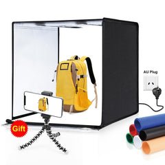 PULUZ Photo Studio Light Box Portable 60 x 60 x 60 cm Light Tent LED 5500K White Light Dimmable Mini 36W Photography Studio Tent Kit with 6 Removable Backdrops (Black Orange White Green Blue Red), 60cm Box(US), 60cm Box(UK), 60cm Box(EU), 60cm Box(AU)