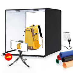 PULUZ Photo Studio Light Box Portable 60 x 60 x 60 cm Light Tent LED 5500K White Light Dimmable Mini 36W Photography Studio Tent Kit with 6 Removable Backdrops (Black Orange White Green Blue Red), 60cm Box(US), 60cm Box(UK), 60cm Box(EU), 60cm Box(AU)