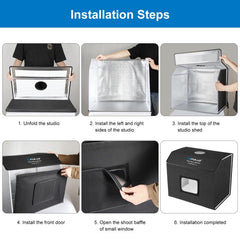 PULUZ Photo Studio Light Box Portable 60 x 40cm Cuboid Photography Studio Tent Kit with 6 Color Backdrops